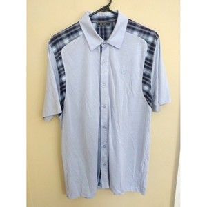 Buke Istanbul Mens Short Sleeve Plaid Shirt XL Button Front Cotton Mercerized